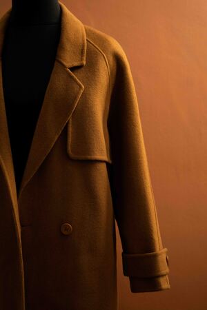 Long coat - Brown Notch Lapel Neck Long Coat