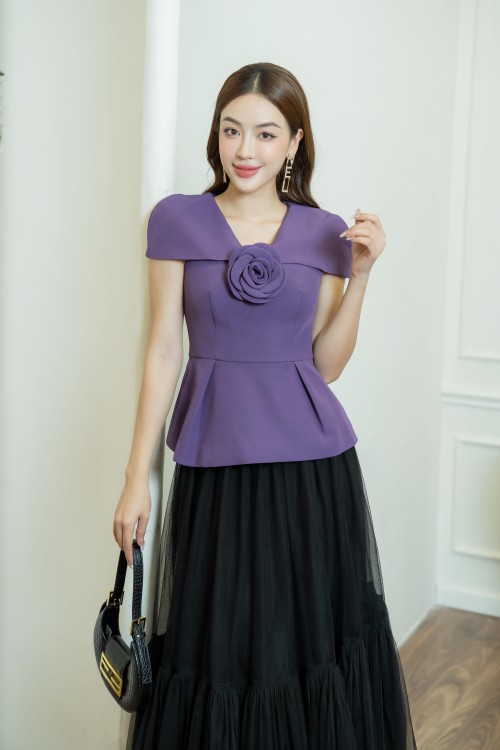 Dark Violet Cape Top (Áo nữ)