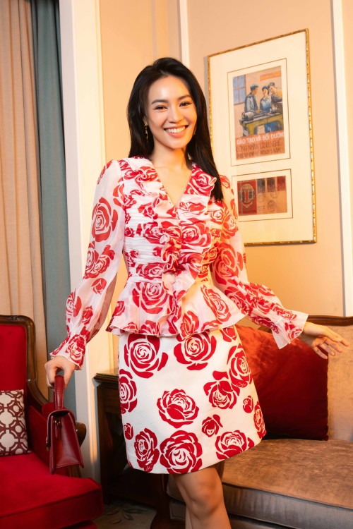 White With Red Rose Shirt