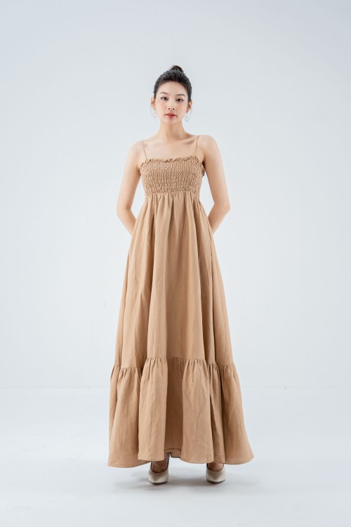 Strappy Midi Linen Dress