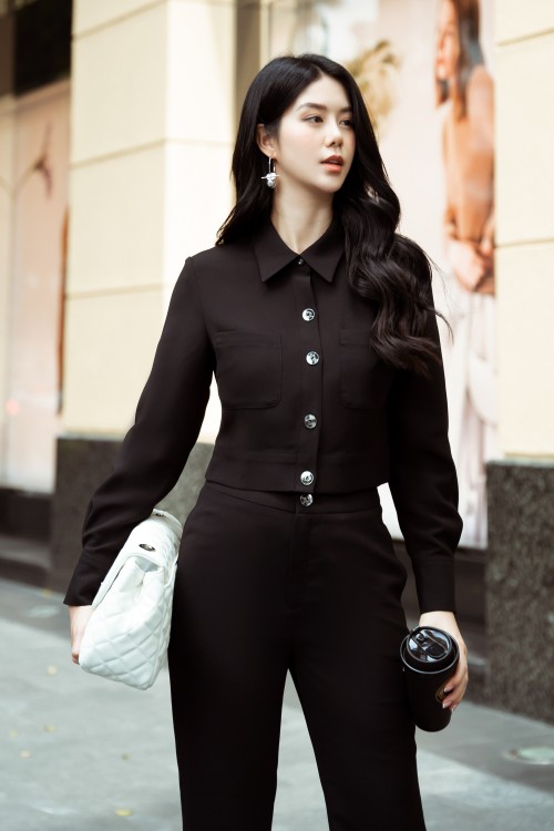 Black Long Sleeves Woven Shirt