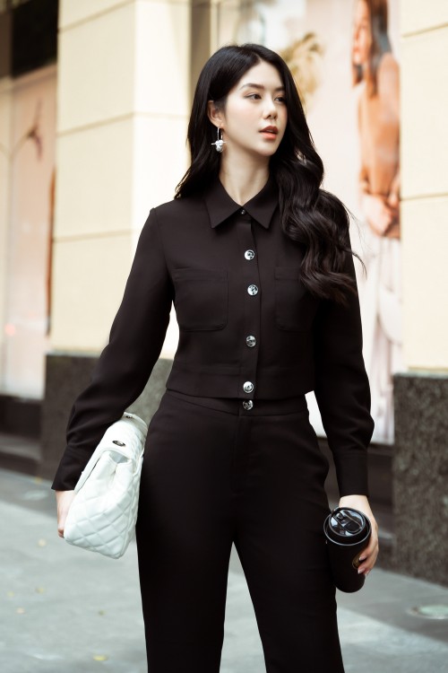 Black Long Sleeves Woven Shirt 4