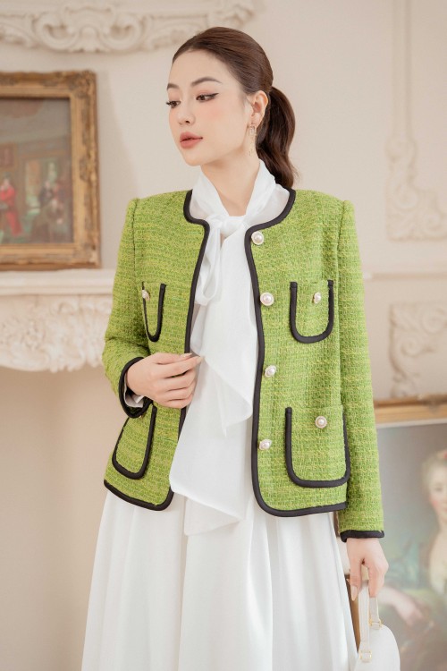 Green Nuggets Tweed Vest