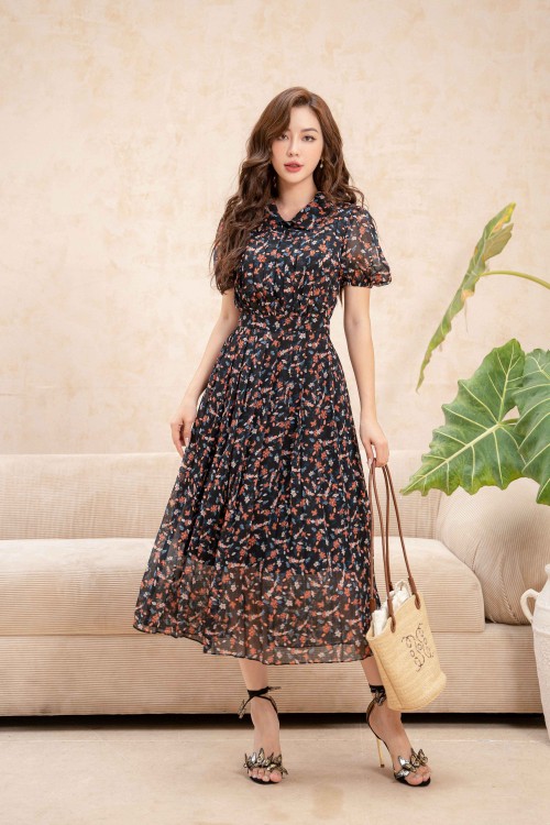 Floral Midi Voile Dress