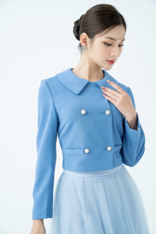 Light Blue Bermuda Collar Vest (Áo vest)