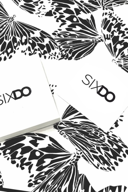 Sixdo White Sixdo & Butterfly Silk Scarf