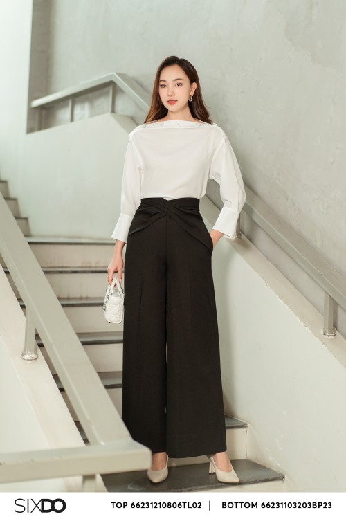 Black Wide Leg Raw Pants