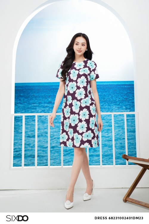 Sixdo Floral Mini Raw Dress