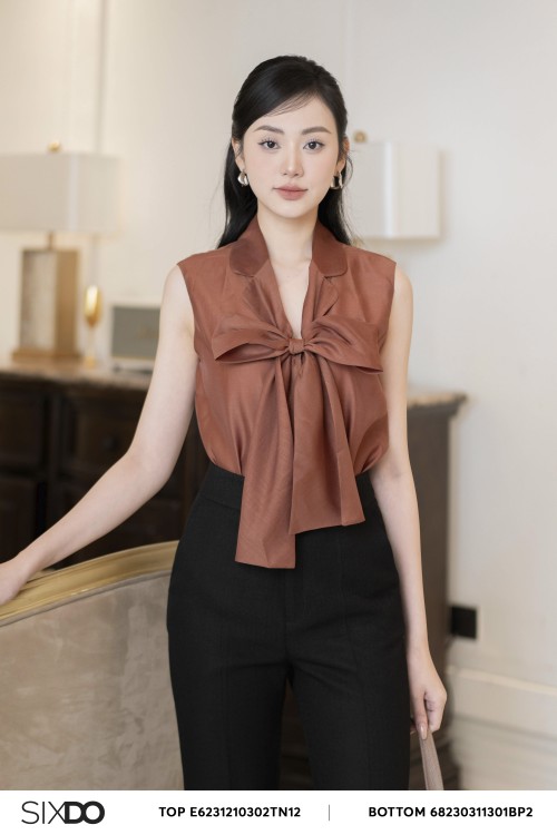 Sixdo Bow-tie Organza Top