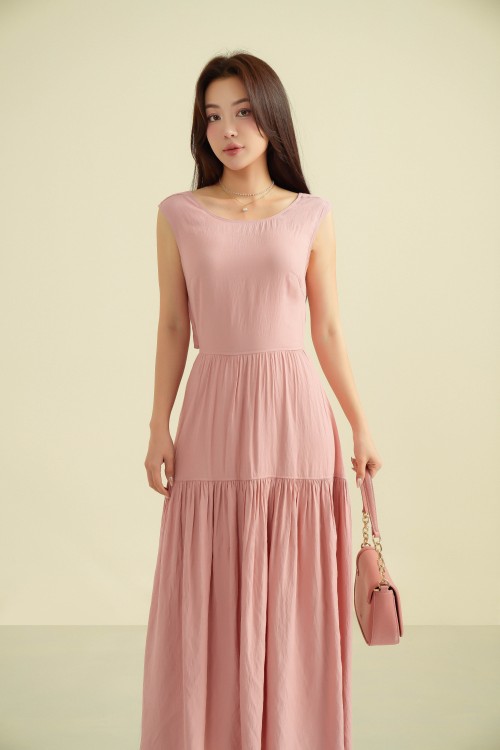 Sixdo G-Pink Woven Flared Dress