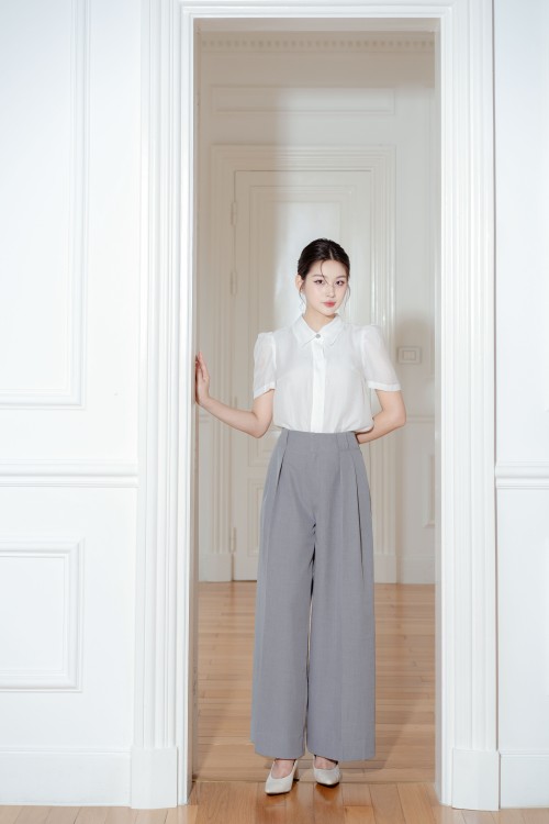 Grey Wide Leg Tuytsi Pants