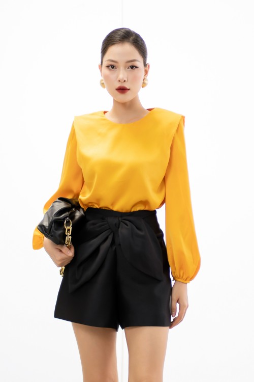 Long Sleeves Silk Top 1