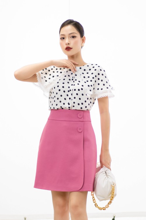 Polka Dot Chiffon Top