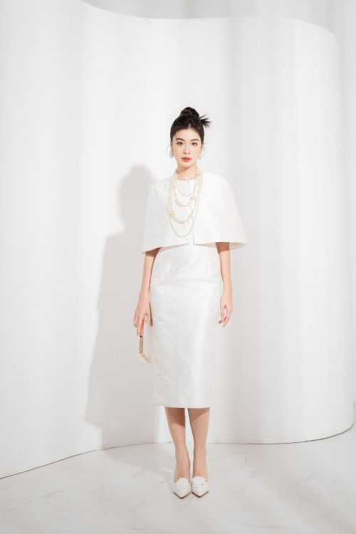 Dress And Vest Set In White Limited Collection