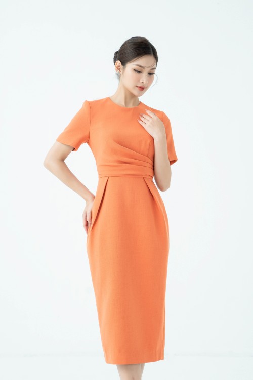 Sheath Midi Woven Dress