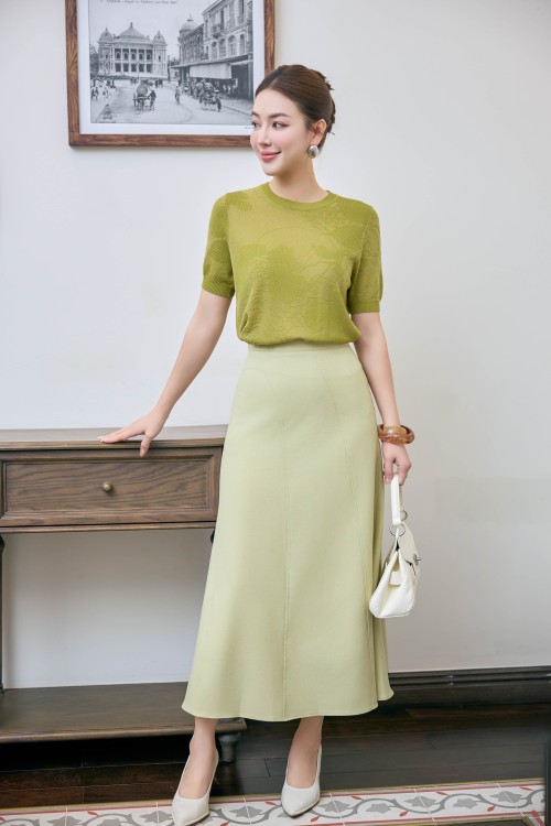 Dark Olive Green Knit Blouse