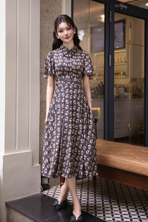 Chiffon Flared Dress 06
