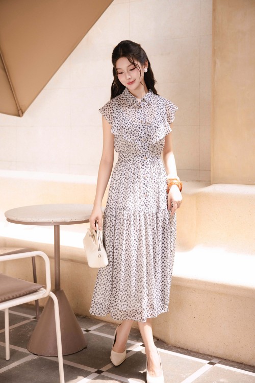 Chiffon Flared Dress 04