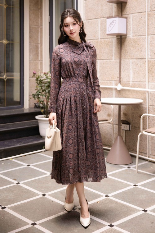 Chiffon Flared Dress 05