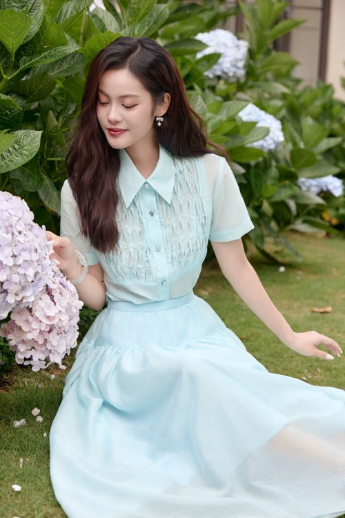 Blue Organza Shirt