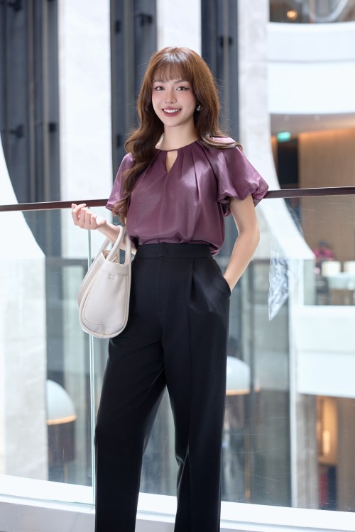 Purplish-brown Organza Blouse
