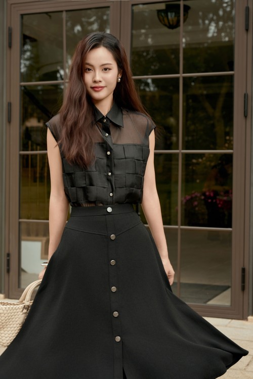 Black Organza Blouse