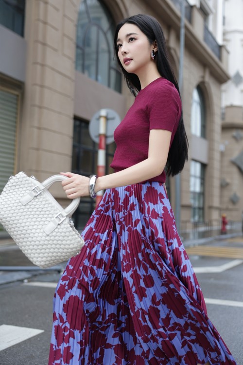 Silk Flared Skirt