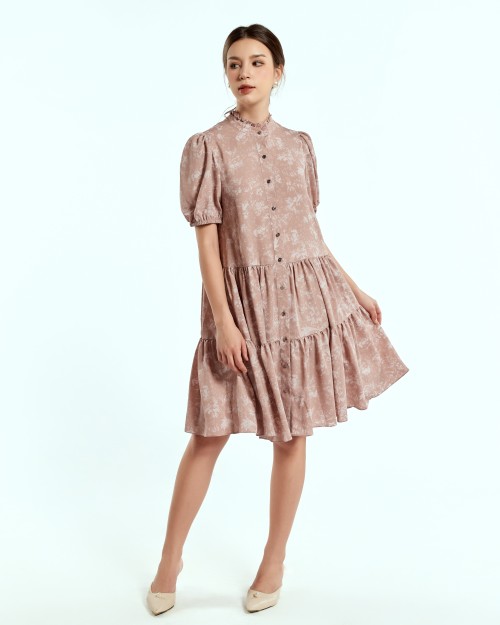SIXDO Rosy Pink Woven Loose Dress