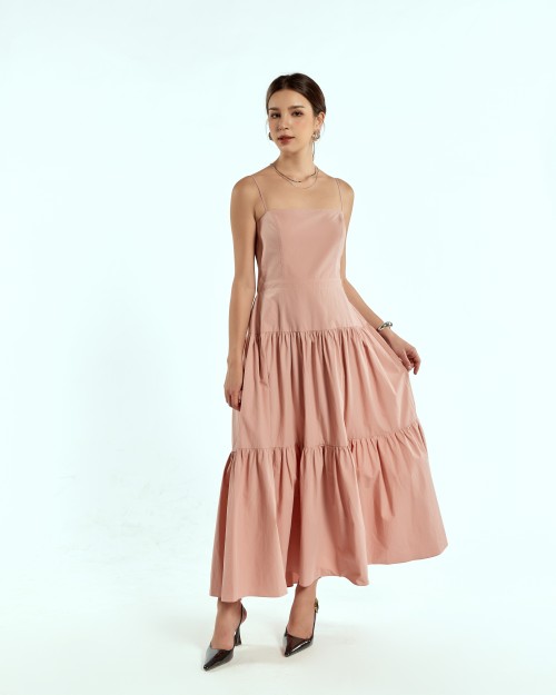 SIXDO Raw Flared Dress for Women