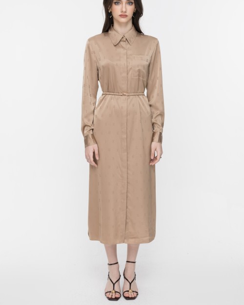 SIXDO Silk Loose Dress with Spread Collar