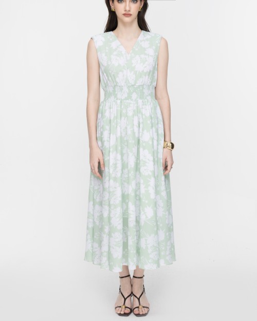SIXDO V-Neck Woven Flared Dress