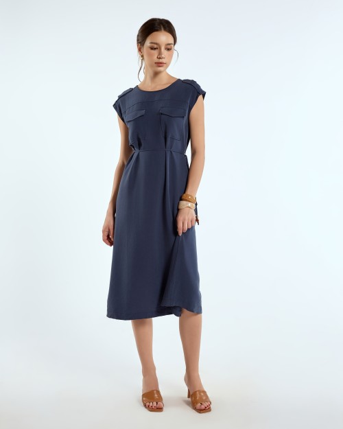 SIXDO G-Navy Khaki Loose Dress