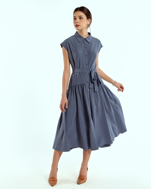 SIXDO Woven Flared Dress for Women