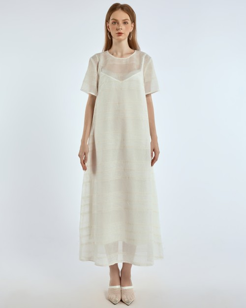 SIXDO G-White Organza Loose Dress for Women