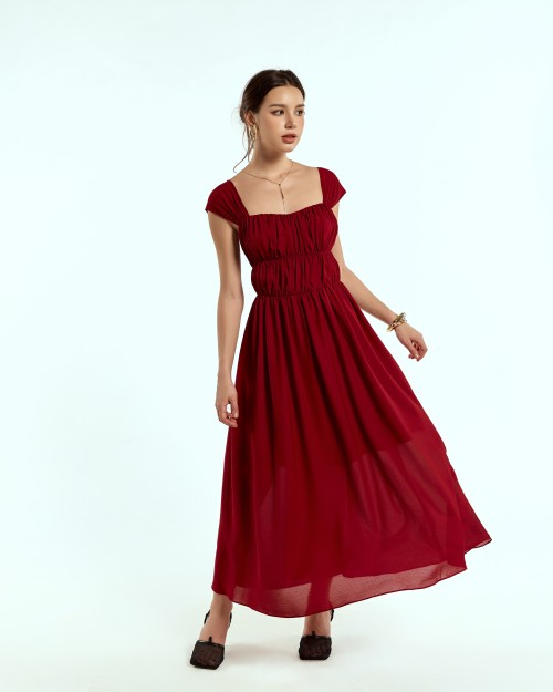 SIXDO Woven Flared Dress for Women