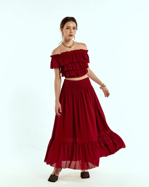 SIXDO Woven Flared Dress 2 Pieces
