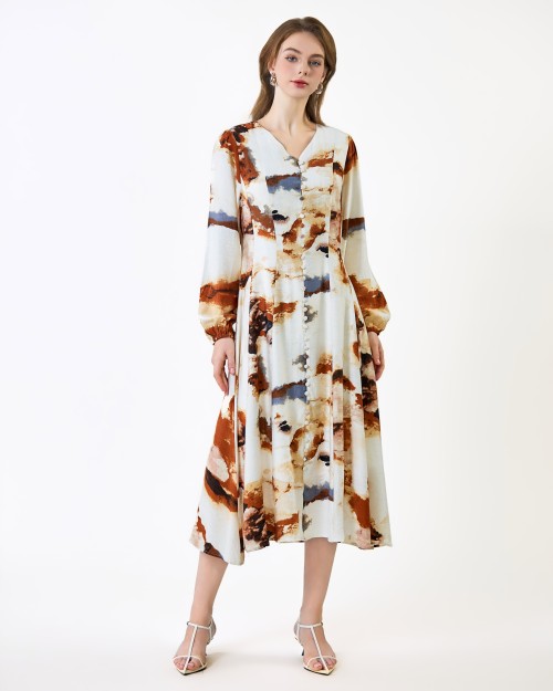 SIXDO G-Brown Woven Loose Dress