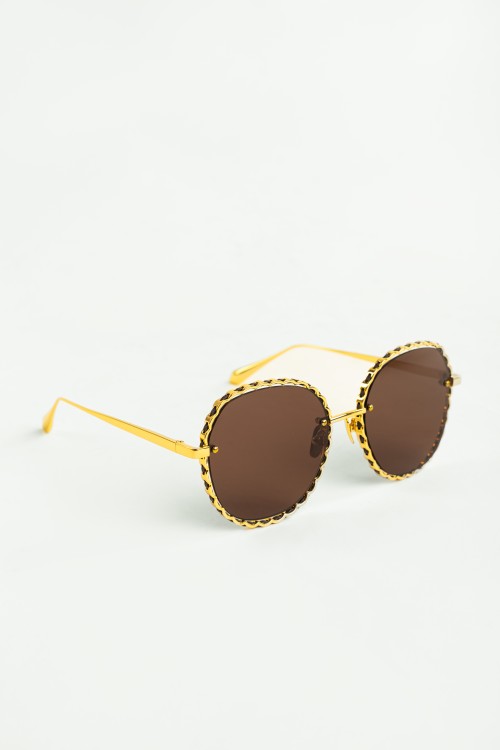 Gold Round Frame Sunglasses