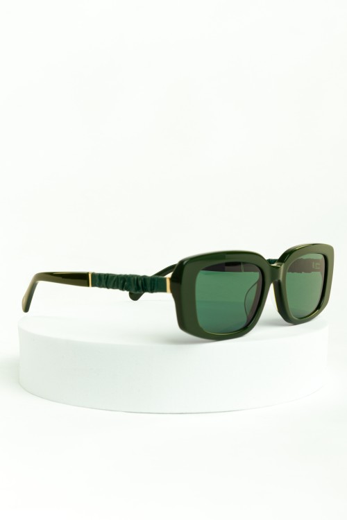 Dark Green Sixdo Rectangular Sunglasses