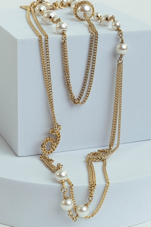 Mixed Pearl & Gold Necklace