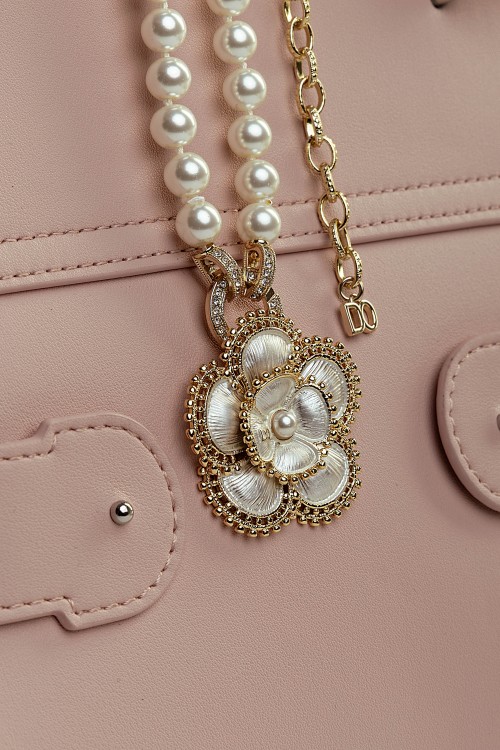 White Petal Pearl Necklace