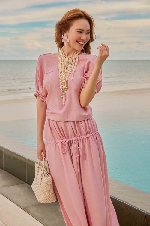 Sixdo Pink Linen Blouse