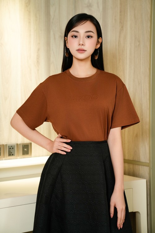 Sixdo Sixdo Embroidered Cotton Tshirt