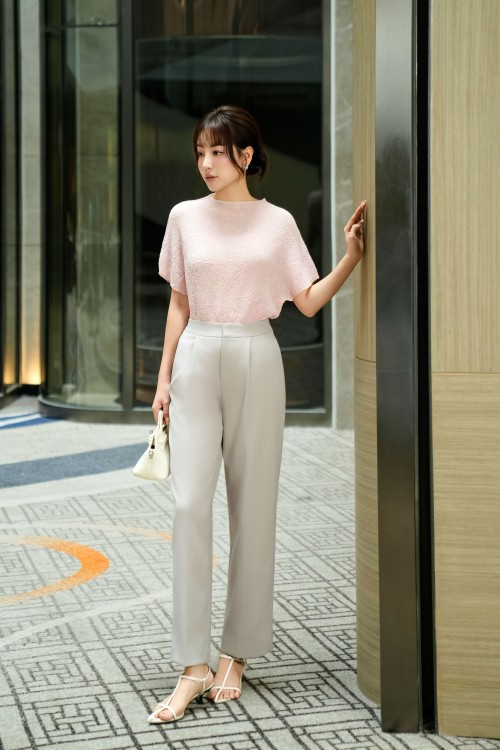 Sixdo Light Pink Woven Blouse