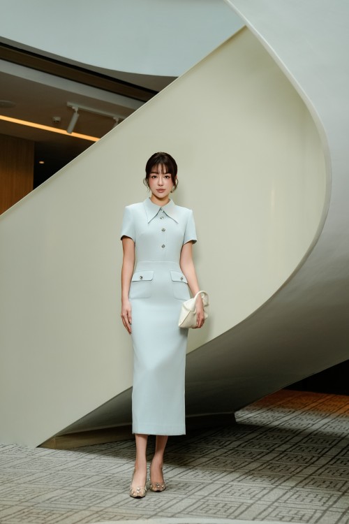 Mint Raw Pencil Dress