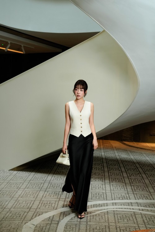 White Woven Waistcoat
