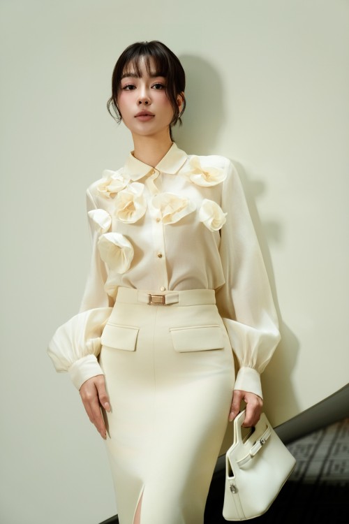 Beige Organza Shirt