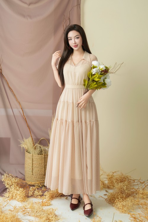Chiffon Flared Dress 0