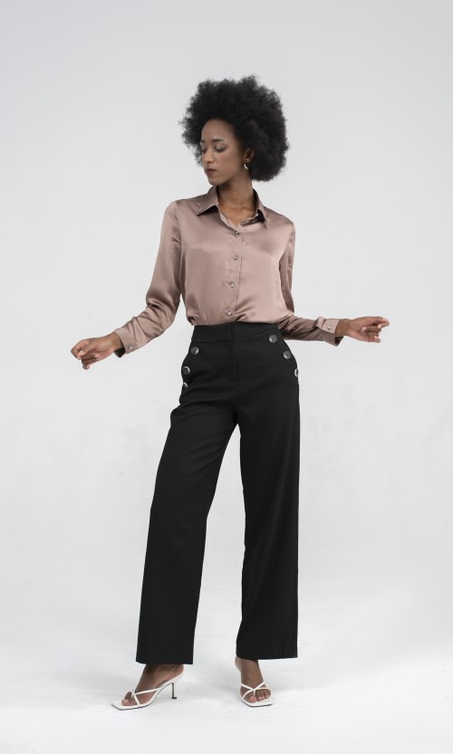 SIXDO Black Wide Leg Tuytsi Pants for Women, Business Casual Pants