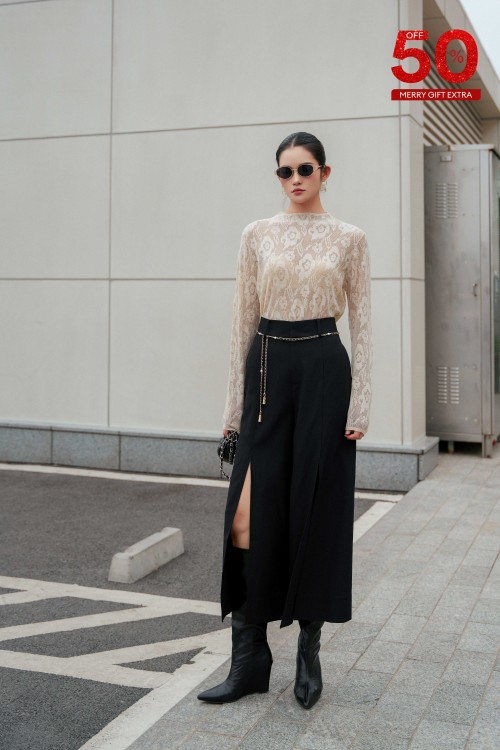 Black Woven Culottes